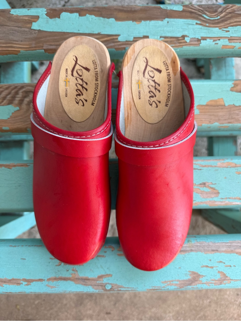 Lotta From Stockholm Red Leather Clogs